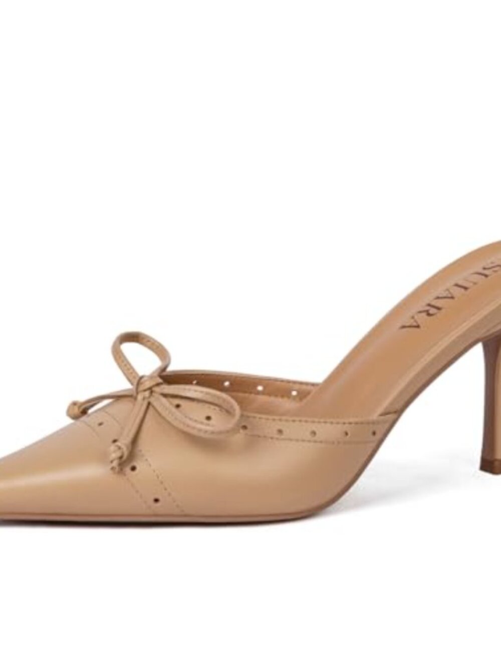 Kitten Heel Pointed Toe Studded Slip On Mules Dressy Pumps